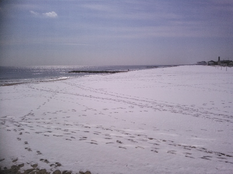 snow on the beach